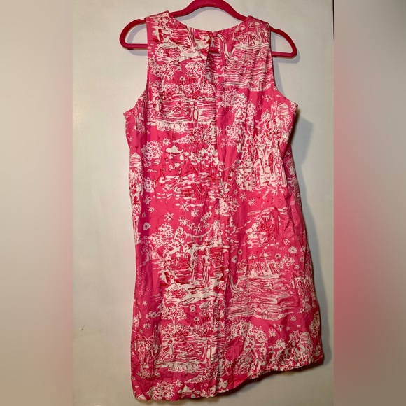 RARE Size 16 Lilly Pulitzer Janie Shift Dress in Skinny Dippin Pink Toile EUC - Picture 9 of 12